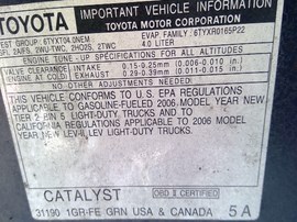 2006 TOYOTA TACOMA, NAVY BLUE, SR5, EXTD CAB, 4.0L, AT,  2WD, Z25080